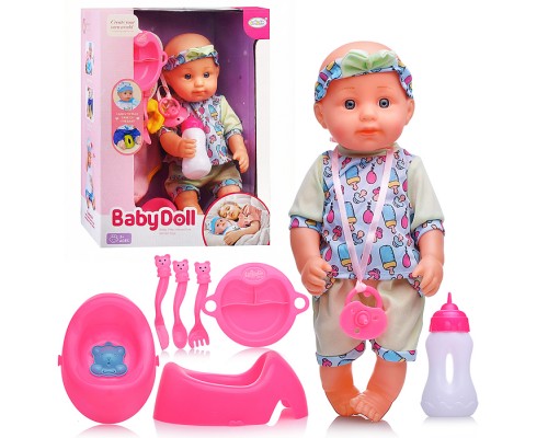 Пупс "Полина" (пьет, слезы) с аксессуарами, в коробке