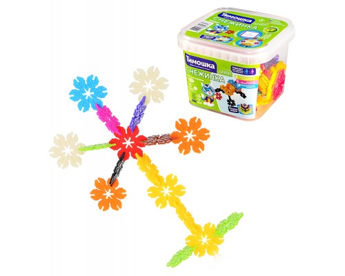 Конструктор "Снежинка" 75 деталей контейнер