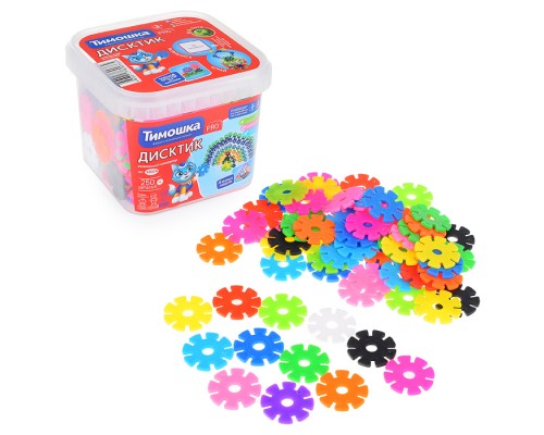 Конструктор "ДисКтик" 250 деталей (контейнер)