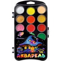 Акварель 18 цв. "Фантазия" (классическая + флуоресцентная + перламутровая) без кисти