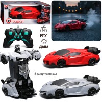 Машина "Машина-робот" р/у, 27 MHz, со спреем, с аккум., в коробке