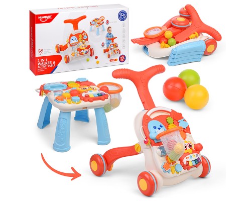 Ходунки "Вместе весело" оранжевый, на батарейках, в коробке