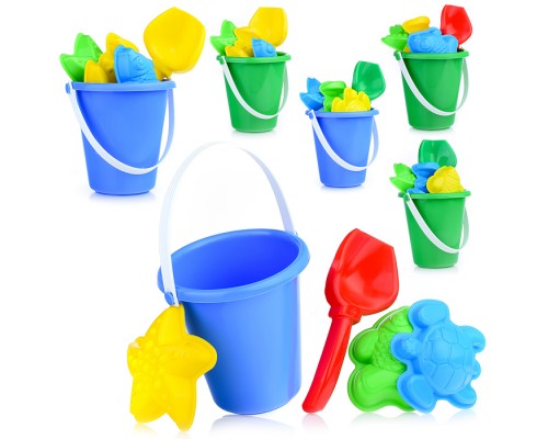Песочный набор 5пр.(ведро детское мини, совок, 3 формы д/песка)