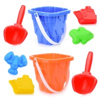 Песочный набор "Морской замок" (2 формочки, совок, ведро)