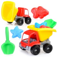 Песочный набор "Дорожный" в рюкзаке ( 2 формочки, совок, машинка )