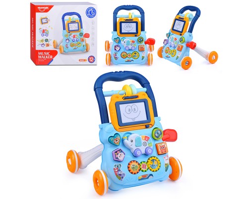 Игровой центр-Каталка "Веселый слоник" (цвет голубой) в коробке