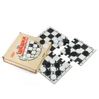 Игра "Шашки" (с жестким полем, деревянная коробка)