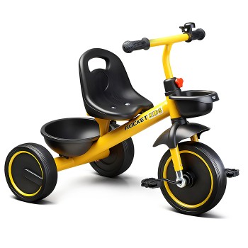 Велосипед трехколесный Rocket 2026, колеса EVA 10"/8", цвет желтый