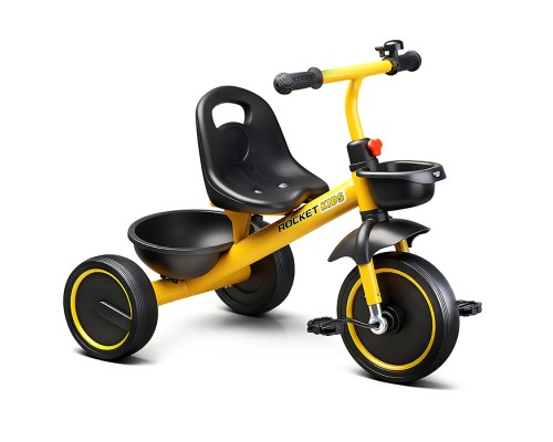 Велосипед трехколесный Rocket 2026, колеса EVA 10"/8", цвет желтый