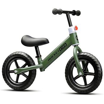 Беговел 12" Rocket R0044NEW-DGN, колеса EVA, цвет зеленый