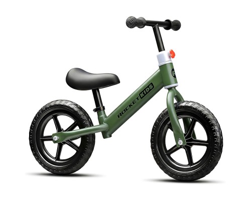 Беговел 12" Rocket R0044NEW-DGN, колеса EVA, цвет зеленый