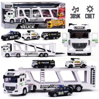 Машина "Автовоз-полиция" (свет, звук) в коробке