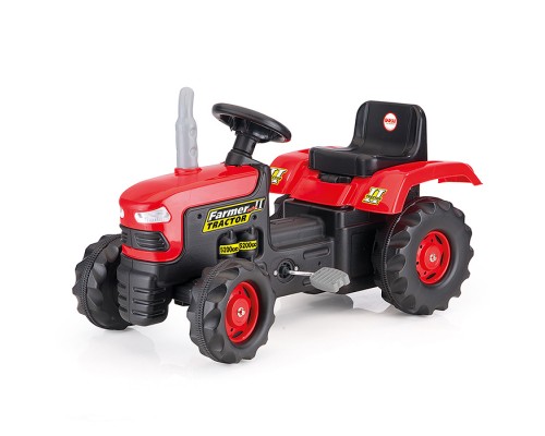 Трактор педальный, клаксон, красный