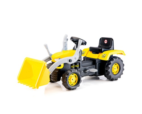 Трактор педальный с ковшом, клаксон, желтая