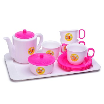Посуда для кукол "Набор чайный" (14 предметов на подносе)