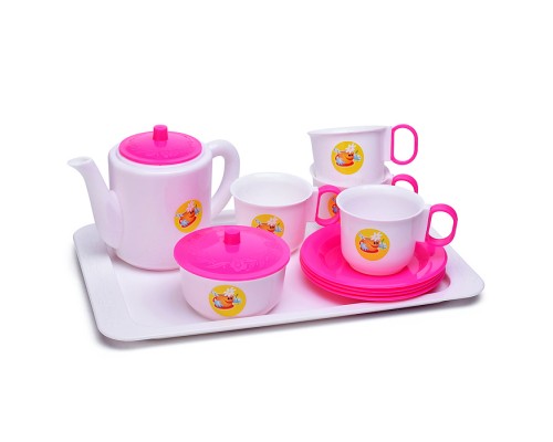 Посуда для кукол "Набор чайный" (14 предметов на подносе)