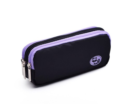 Пенал "Fluffy Ears. Raccoon"  210x85x55 мм прямоугольный, плотный износостойкий нейлон с водоотталкивающей пропиткой, прямоугольной формы для 60 предметов, 3 отделения на молнии, с молниями 2-х цветов, полноцветная печать