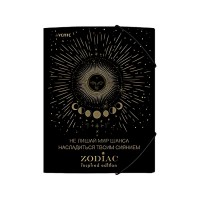 Папка с резинкой "Zodiac" A4 (240x320 мм) 400 мкм, тиснение фольгой, вертикальная резинка, 3 клапана, индивидуальная упаковка
