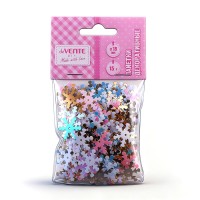 Пайетки декоративные "DIY Snowflakes" формы снежинок, ассорти цветов, в пластиковом пакете с подвесом