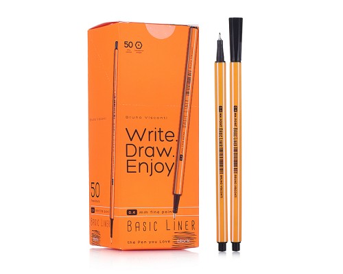 Ручка капиллярная 0,4 мм "BASIC" Черная (файнлайнер)