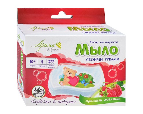 Мыло своими руками с картинкой "Медведь с сердцем"