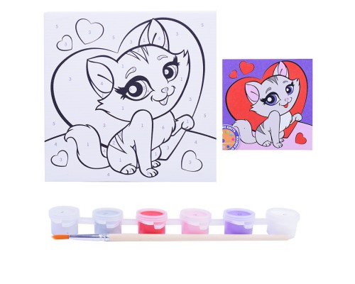 Картина по номерам "Милая кошечка" 15х15см