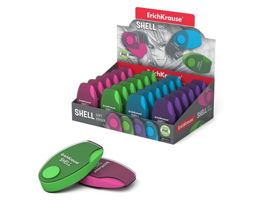 Ластик в пластиковом футляре Shell