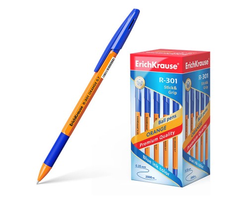 Ручка шариковая R-301 Orange Stick&Grip 0.7, цвет чернил синий