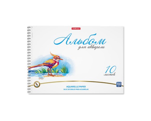Альбом для рисования с бумагой для акварели на спирали Birds, А4, 10 листов