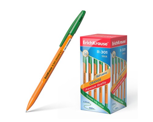 Ручка шариковая R-301 Orange Stick 0.7, цвет чернил зеленый