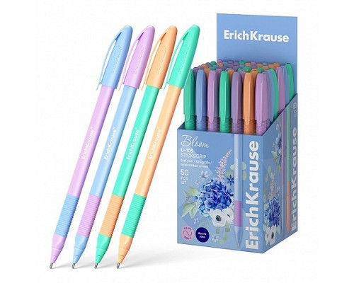 Ручка шариковая U-109 Stick&Grip Pastel Bloom 1.0, Ultra Glide Technology, цвет чернил синий (в коробке по 50 шт.)