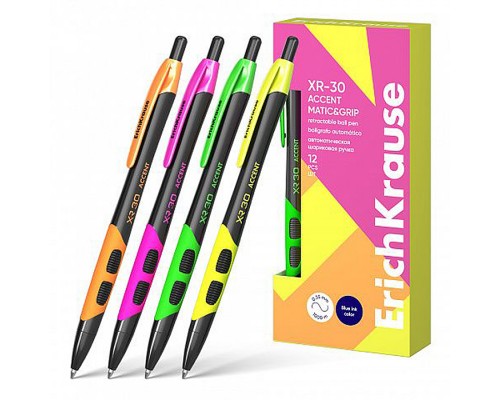 Ручка шариковая автоматическая XR-30 Matic&Grip Accent 0.7, цвет чернил синий (в коробке по 12 шт.)