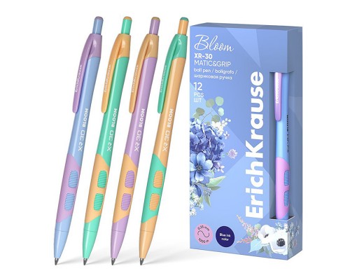 Ручка шариковая автоматическая XR-30 Matic&Grip Pastel Bloom 0.7, цвет чернил синий (в коробке по 12 шт.)