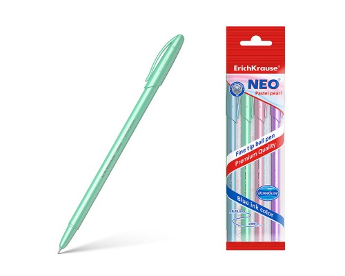 Набор из 4 ручек шариковых Neo&reg; Stick Pastel 0.7, Super Glide Technology, цвет чернил синий