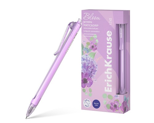 Ручка шариковая автоматическая Nymph Matic Pastel Bloom 0.7, цвет чернил синий