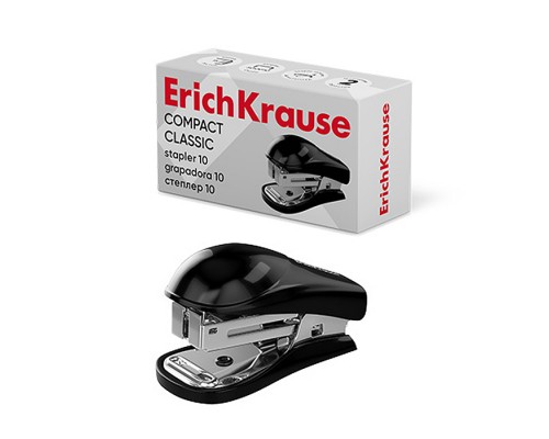 Мини-степлер №10 Compact Classic до 15 листов, черный