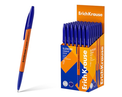 Ручка шариковая Slender Stick Orange, 0.7, Super Glide Technology, цвет чернил синий
