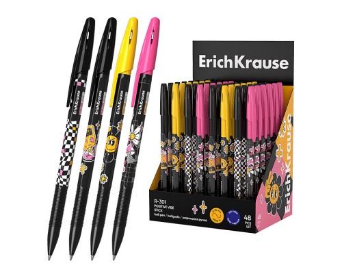 Ручка шариковая R-301 Stick Positive Vibe 0.7, цвет чернил синий (в дисплее по 48 шт.)