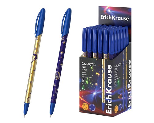 Ручка шариковая Neo&reg; Stick Galactic, 0.7, Super Glide Technology, цвет чернил синий (в коробке по 50 шт.)