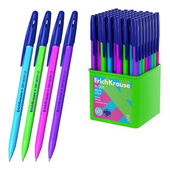 Ручка шариковая R-301 Stick Neon 1.0, цвет чернил синий