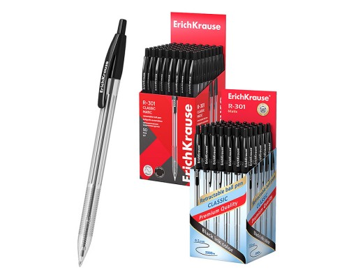 Ручка шариковая автоматическая ErichKrause&reg; R-301 Matic 1.0, цвет чернил черный (в коробке по 50 шт.)