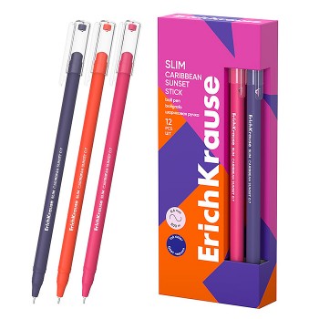 Ручка шариковая Slim Stick Caribbean Sunset 0.7, цвет чернил синий