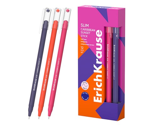Ручка шариковая Slim Stick Caribbean Sunset 0.7, цвет чернил синий