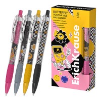 Ручка шариковая автоматическая Butterfly Matic&Grip Positive Vibe 0.7, Super Glide Tech, синяя