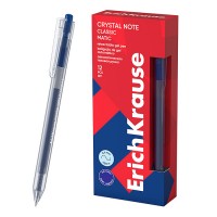 Ручка гелевая автоматическая ErichKrause Crystal Note Matic Classic 0.5, цвет чернил синий (в коробке по 12 шт.)
