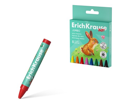 Восковые мелки "Baby Jumbo" утолщенные круглые, 11 мм, 8 цветов