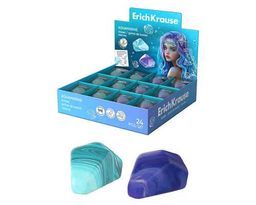 Ластик ErichKrause Aquamarine (в коробке по 24 шт.)
