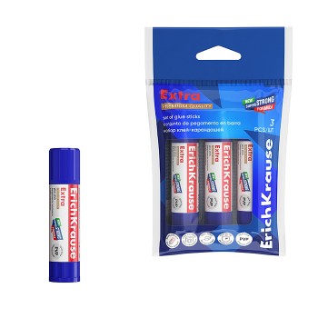 Набор 3 клея-карандаша Extra, 8г (в пакете)