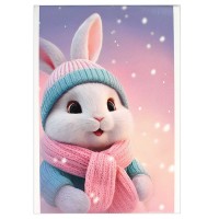 Блокнот 40 л, А6, клетка "Зайка зимой"