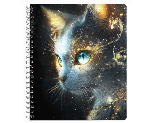 Тетрадь 80 л, клетка "Астральный кот" А5+, гребень